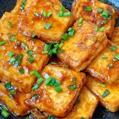 Crispy Pan-Fried Tofu with Savory Glaze