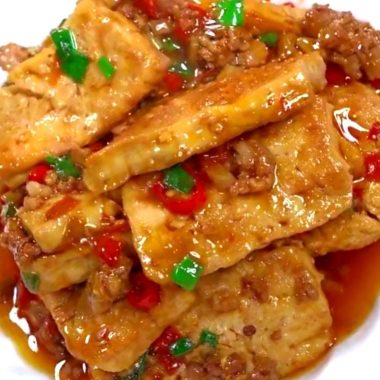 Pan-Fried Tofu with Minced Pork