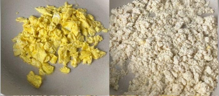 Scramble the Eggs And Sear the Tofu
