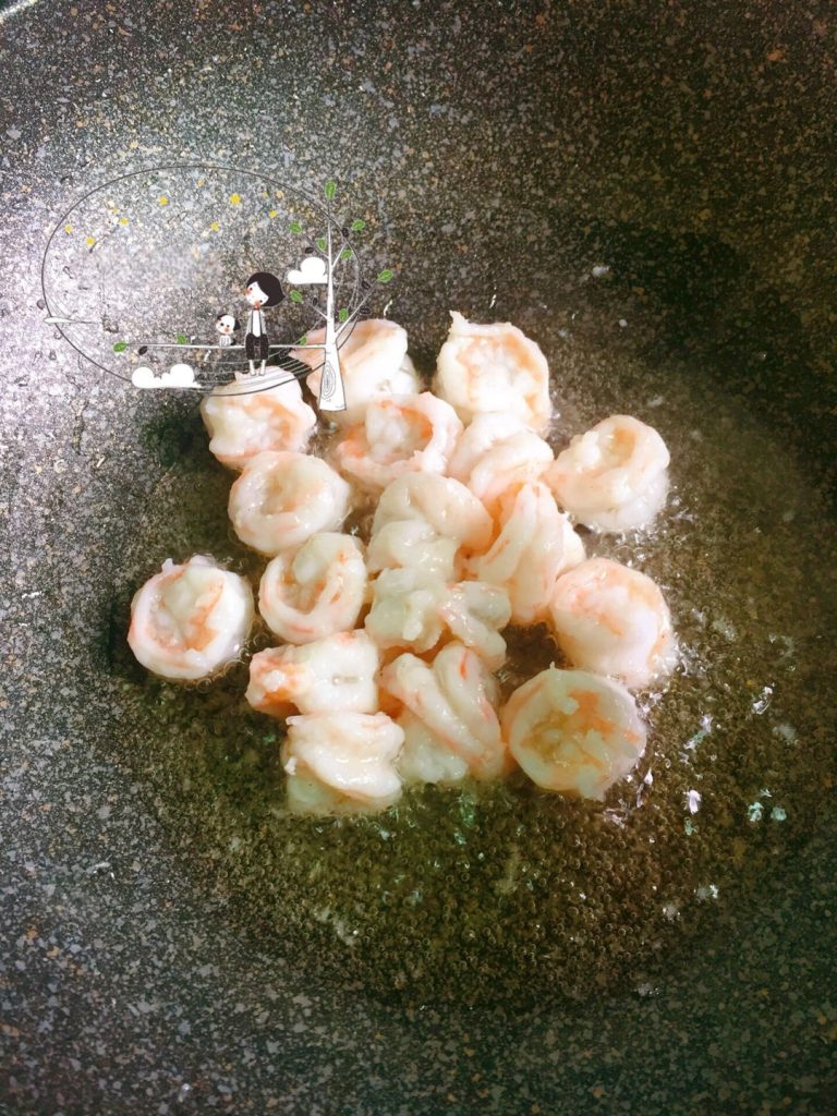 Flash-Fry the Shrimp