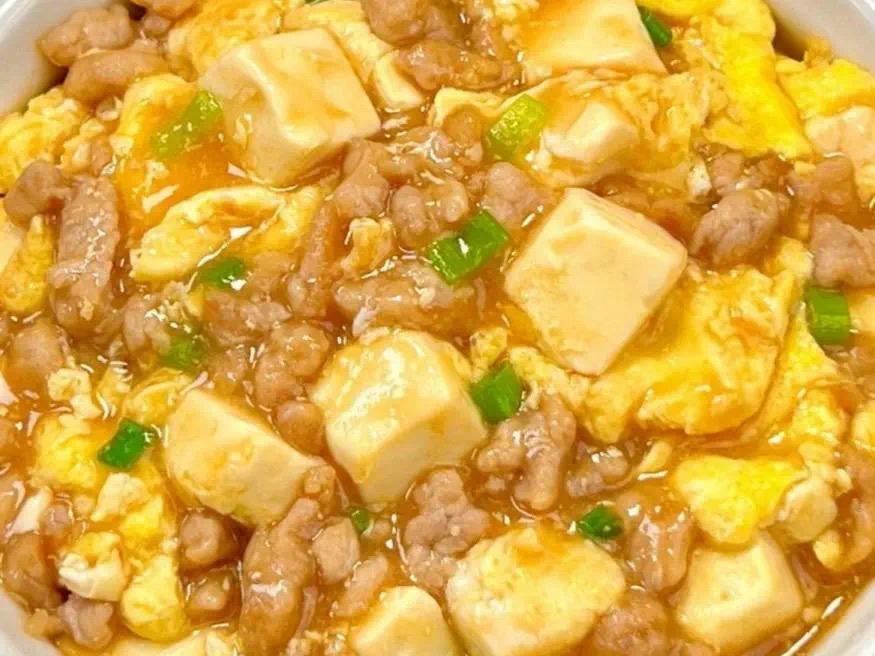 Silky Egg Tofu with Minced Pork