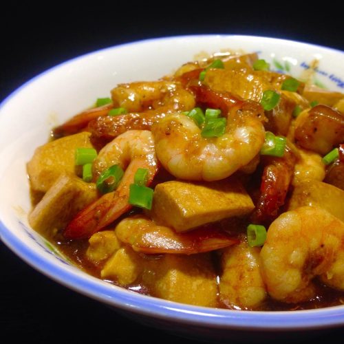 Silky Shrimp and Tofu (Xia Ren Dou Fu 虾仁豆腐)