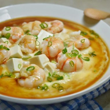 Steamed Tofu with Egg and Shrimp