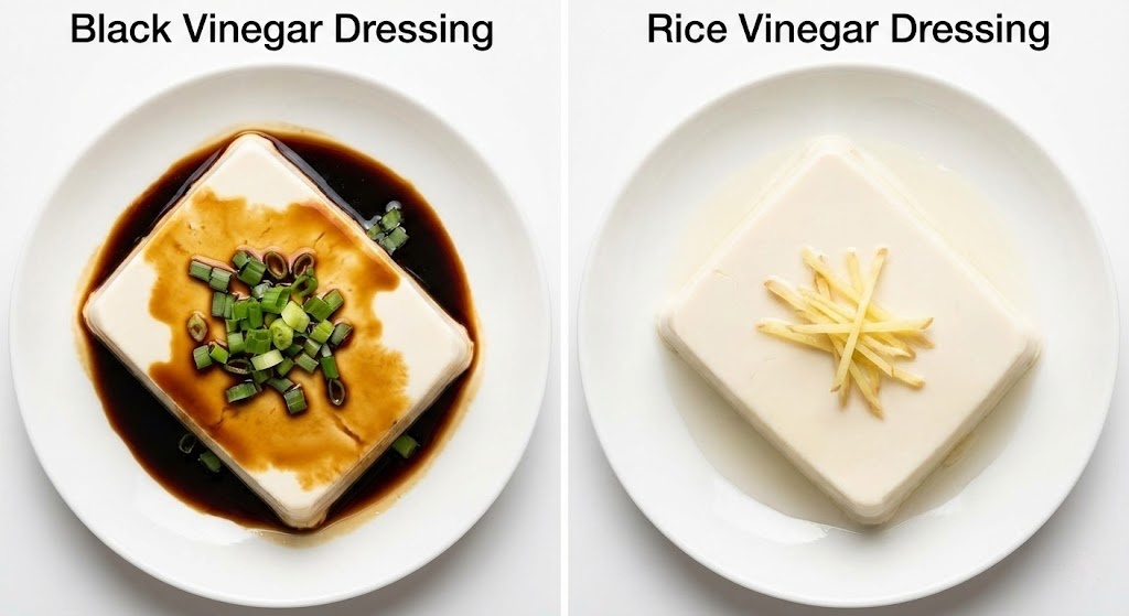 Black Vinegar and Rice Vinegar with Tofu Salad