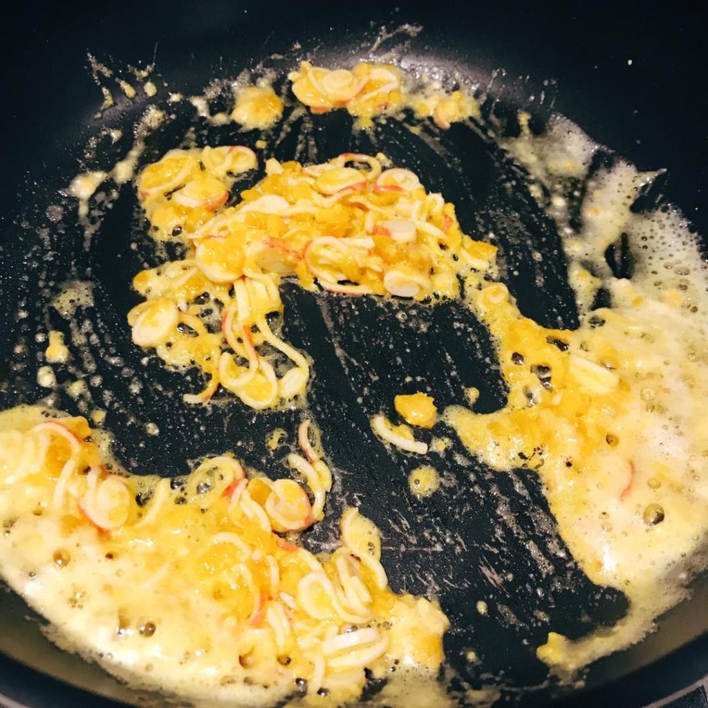 Add Crab Sticks and Liquid