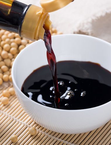 Pouring dark soy sauce texture