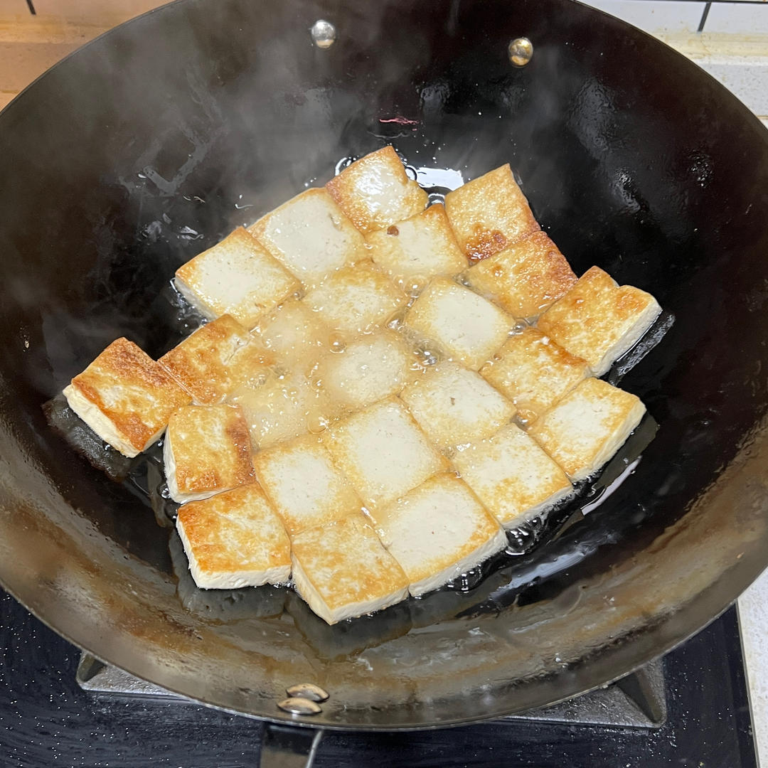 Pan-fry the tofu golden on both sides