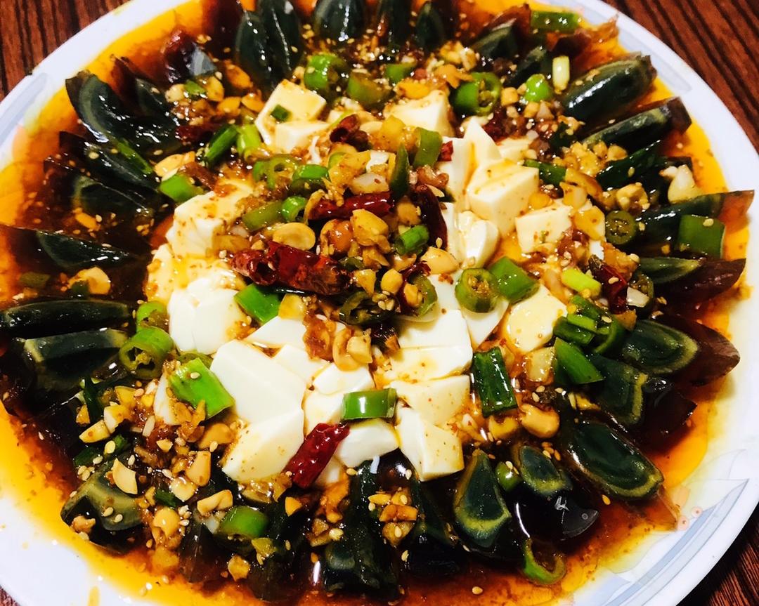 Pour the dressing over the salad and serve