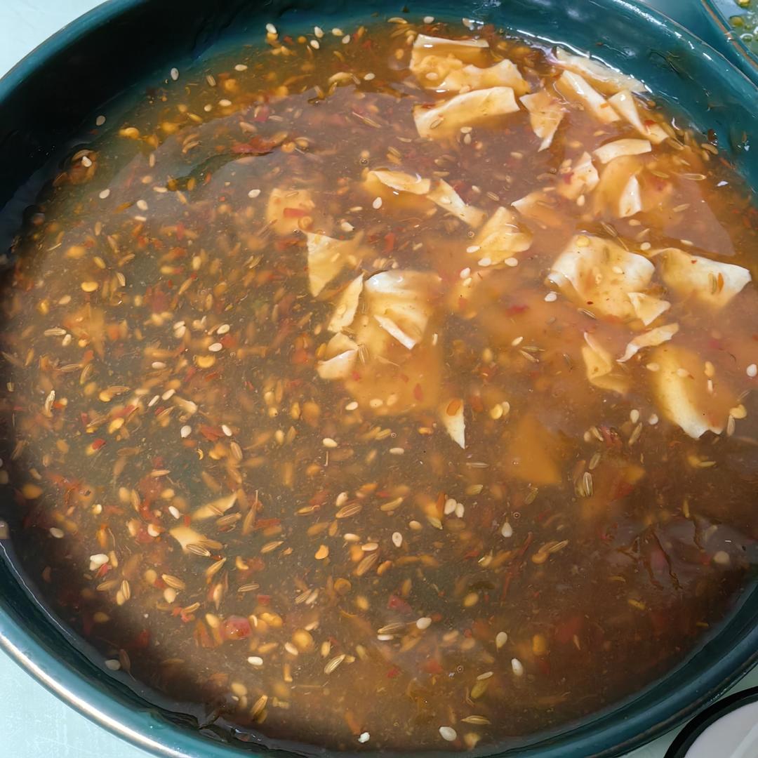 The gravy's texture - and the empty plate