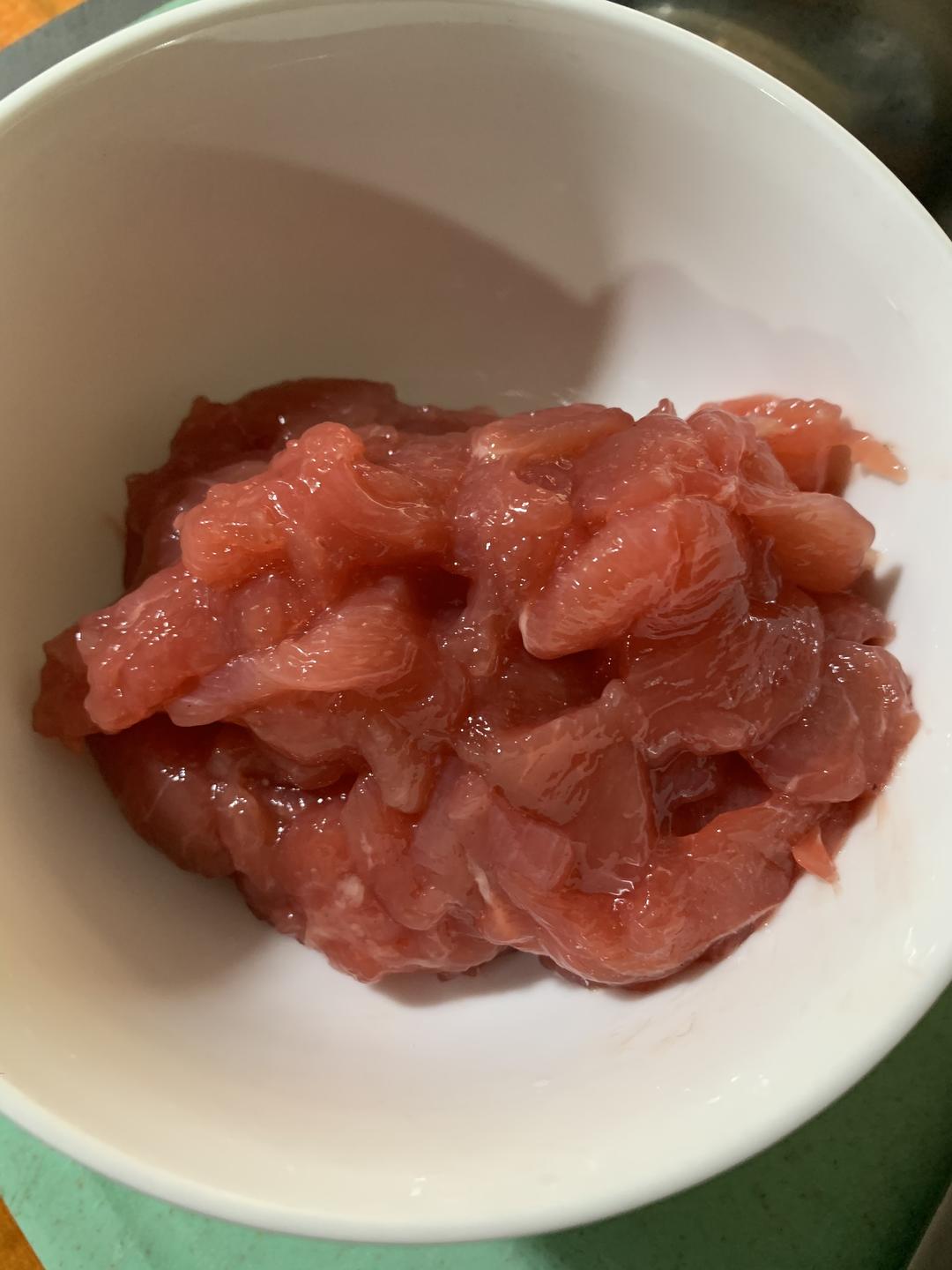 Marinate the sliced pork