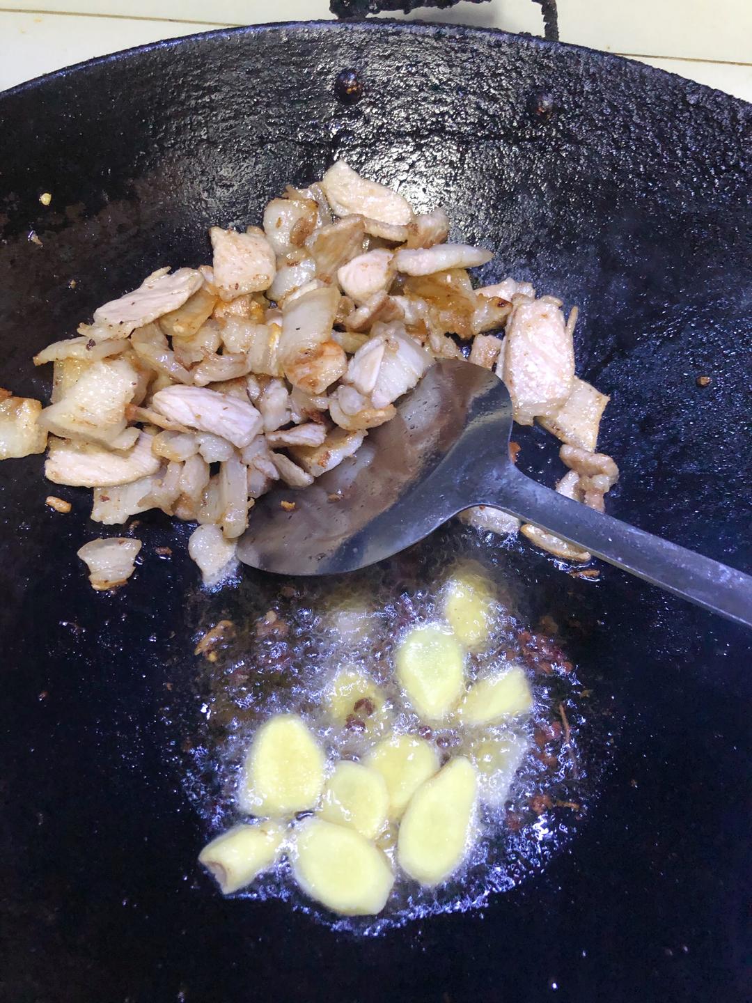 Add the ginger and Sichuan peppercorns and bl