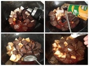 Braise the cubes in the sauce