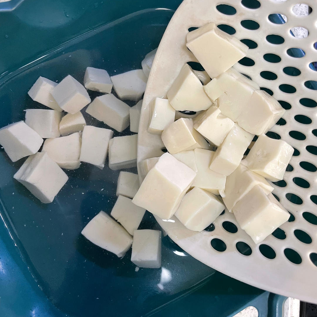 Cool the cubes in cold water and drain