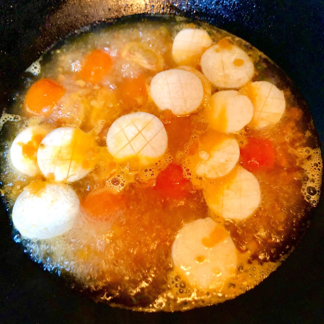 Add the mushrooms - king oyster, crab, or eno