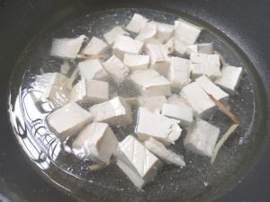 Add water and the tofu