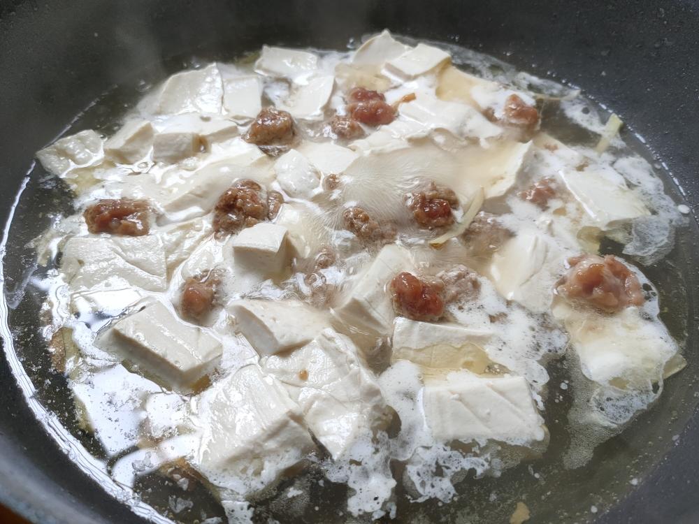 Drop in the pork meatballs
