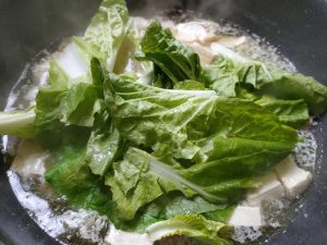 Add the leafy greens