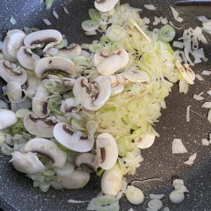 Heat oil in the pot and stir the onion and sc