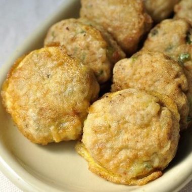 Golden Korean tofu patties on a plate