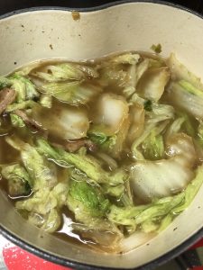 Pour in a bowl of hot water - level with the