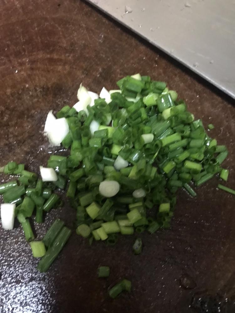 Chop two scallions