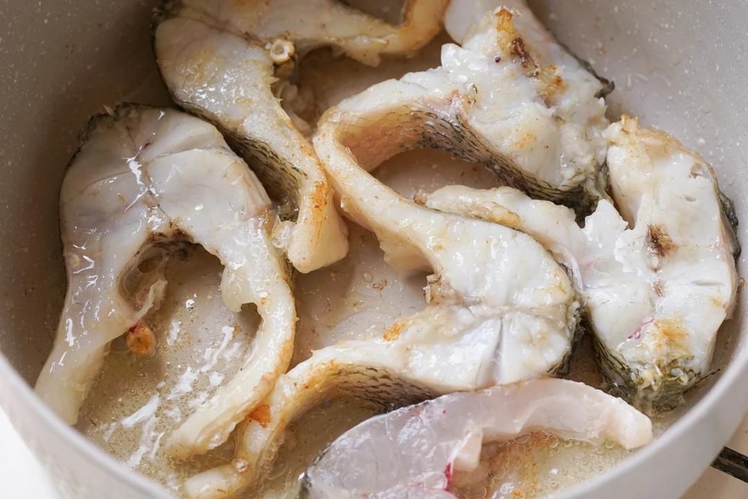 Sear the fish until lightly charred