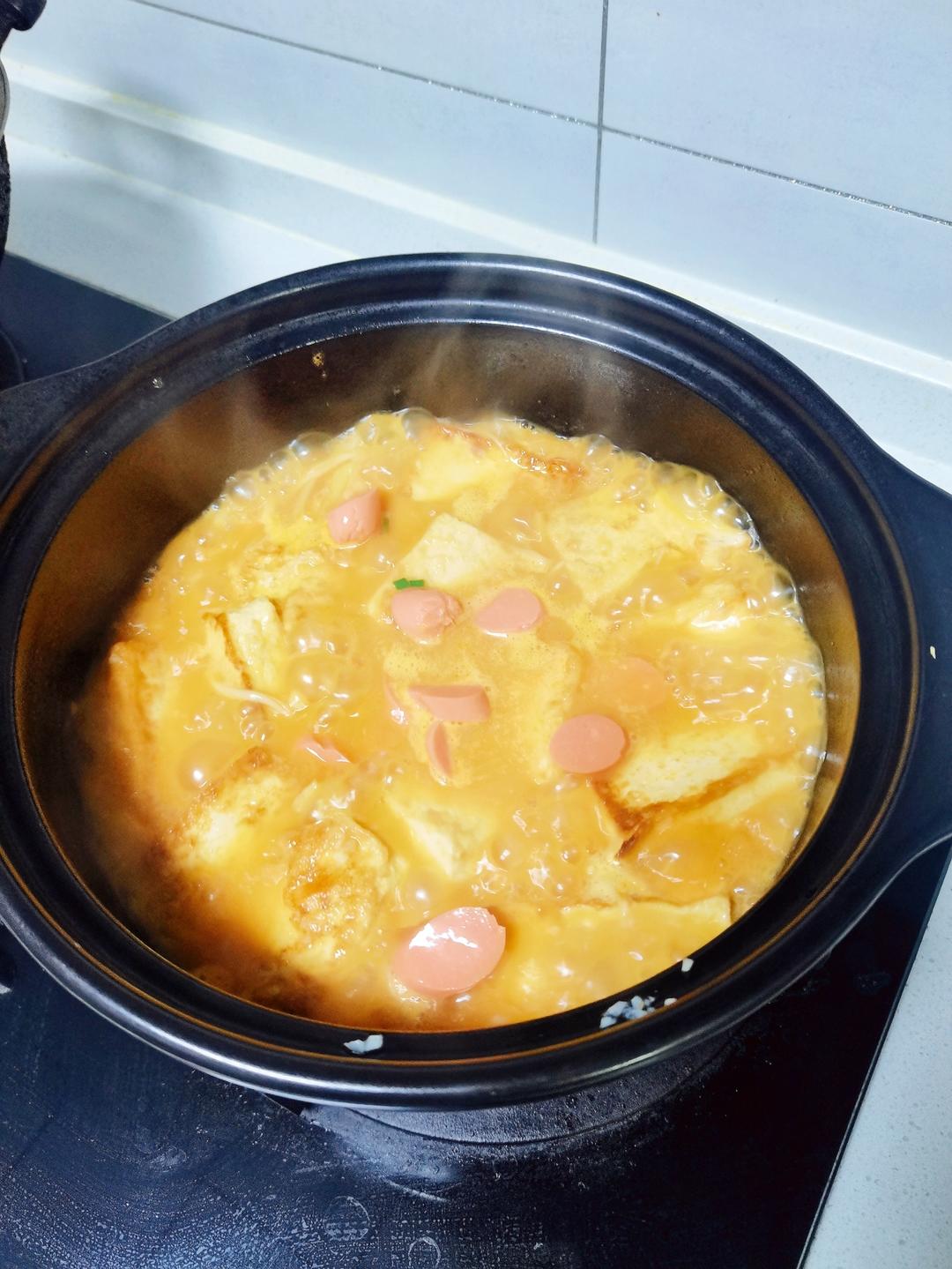 Simmer until the liquid reduces a little - th