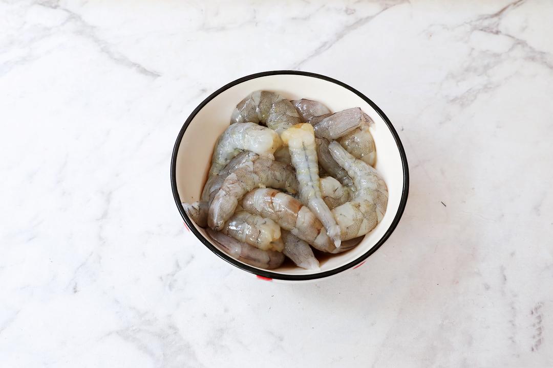 Shell, devein, and rinse the shrimp; marinate