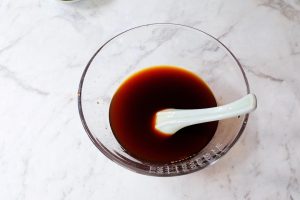 Mix the glaze: ketchup, oyster, light and dar