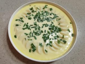 The silky custard is ready