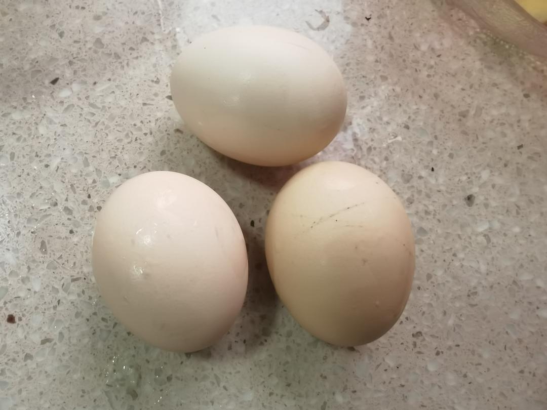 Crack three eggs