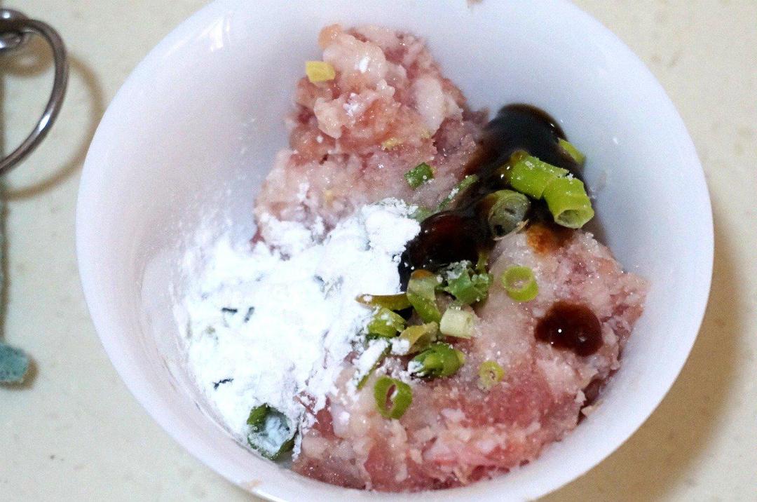 Season the pork mince with tenderizer, ginger