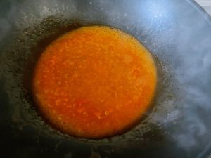 Cook the glaze until clear and bubbling