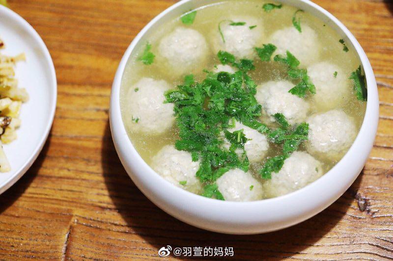 Season the broth and ladle over the balls