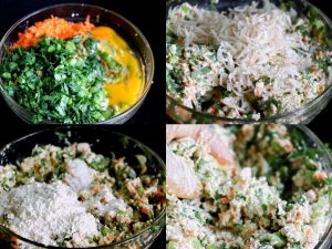 Add the dried shrimp, salt, and flour