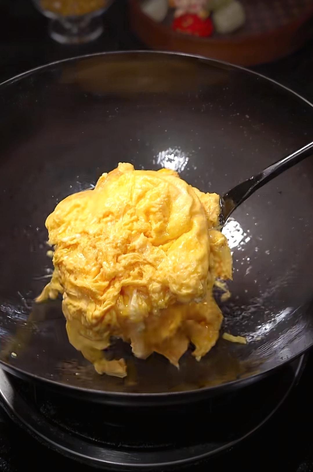 Cook until it is set, then lift it out