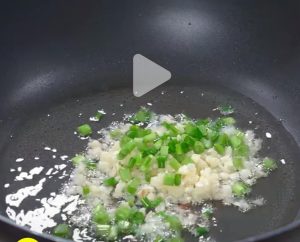 Heat oil and bloom the scallion and garlic