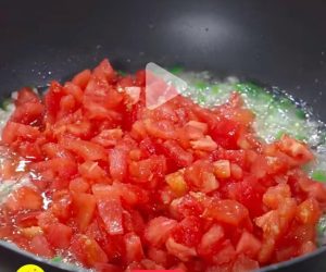 Add the diced tomato with a little salt and s