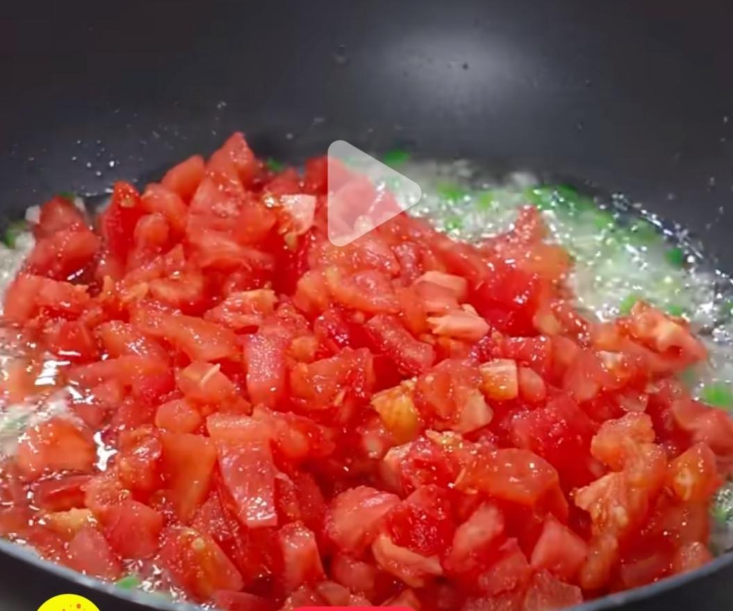 Add the diced tomato with a little salt and s