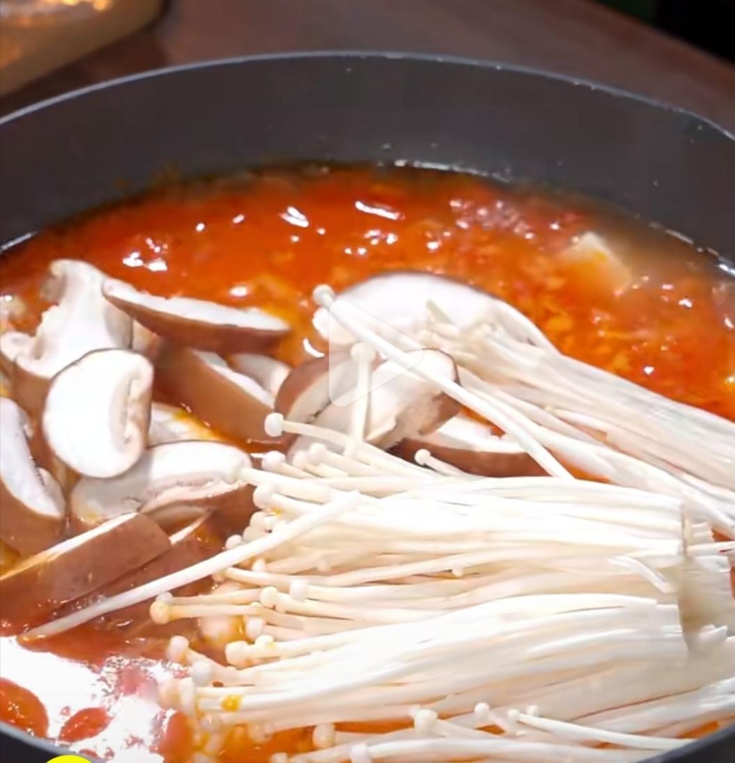 Add the shiitake and enoki