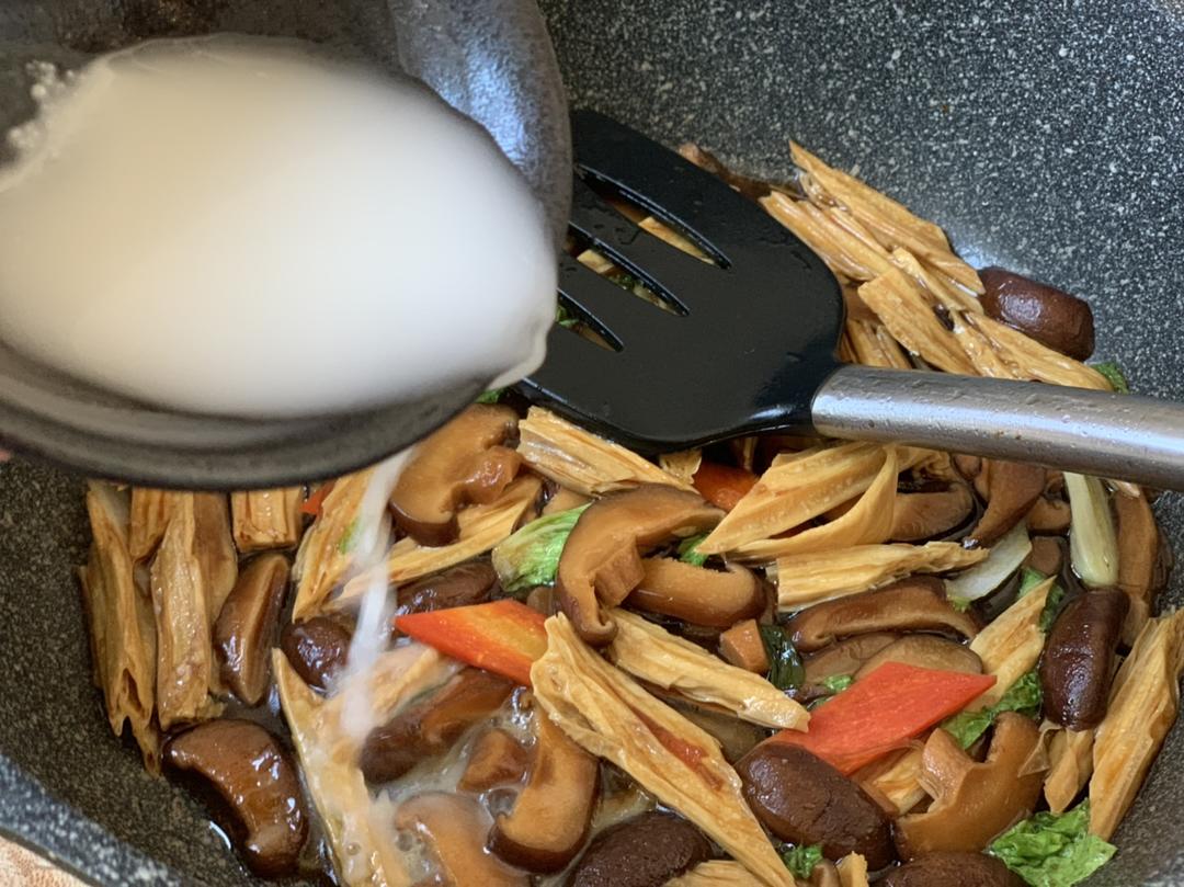 Add the cornstarch slurry, bring to a boil to